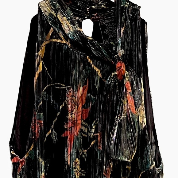 JOHNNY WAS new Evelina Metallic Floral Halter Maxi Dress - Picture 10 of 16